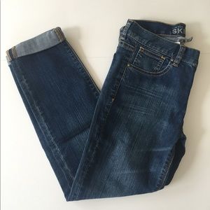 NWT Women's Girl's New York & Co Blue Skinny Ankle Low Rise Jeans Size 0